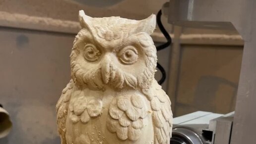 Завод Форм | Статуя совы изготовлена из массива дерева на пятиосевом ...
