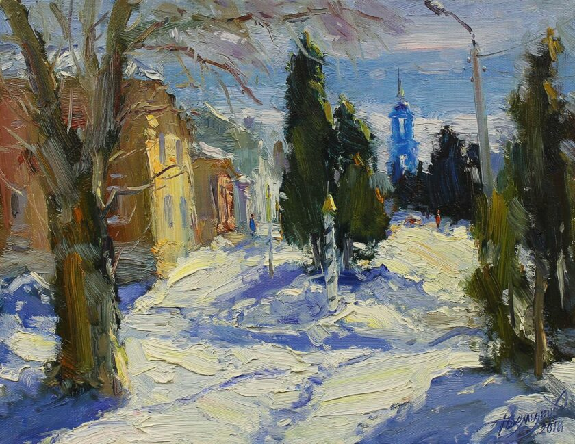 "У дороги столбовой", холст, масло, 35 х 45 см, 2018 г.