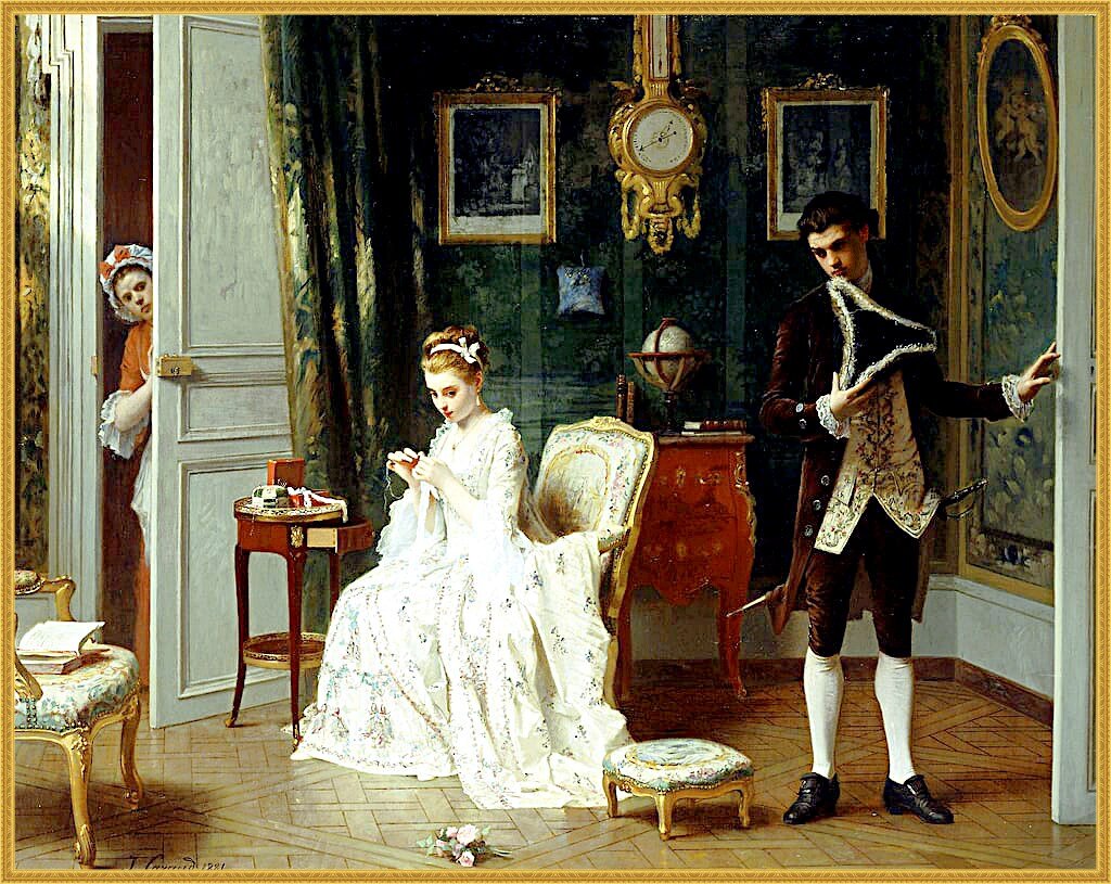 "Посетитель". Автор картины Джозеф Карауд. 1881 г.