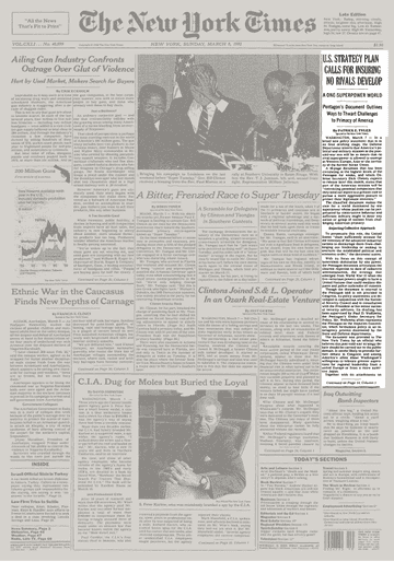 New York Times от 7 марта 1992 года. Сатья о доктрине выделена светлым.