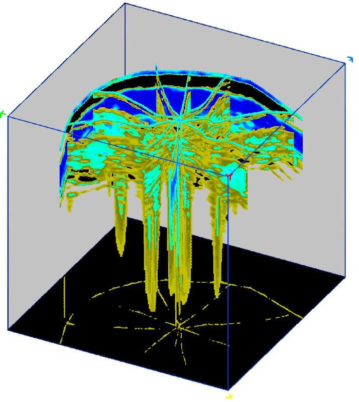 Объёмная 3D-модель Патомского кратера