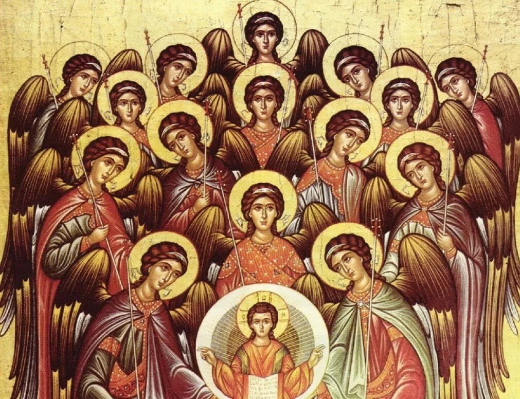 Собор ангелов и архангелов икона. Собор архистратига михаила икона. Архангел михаил и небесное воинство. Икона небесных воинств архистратизи. Ангел серафим уриил.