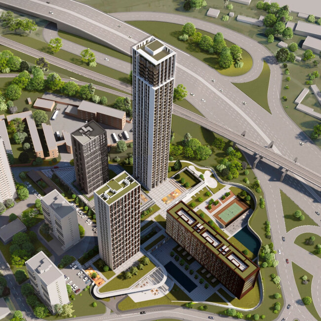 © Сергей Скуратов ARCHITECTS / archi.ru (Архитектурная концепция многофункционального жилого комплекса в Сетуньском проезде, 2018 г.)