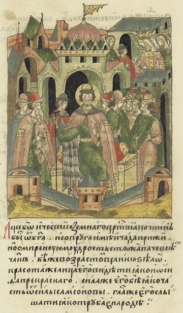 Святой Александр Невский. 16в. Лицевой летописный свод.