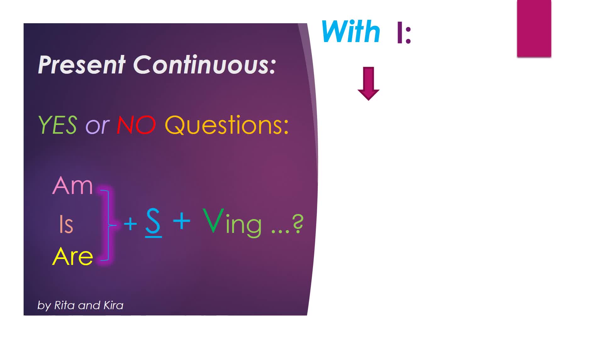 Present Continuous - Part 3 - Questions and Short Answers