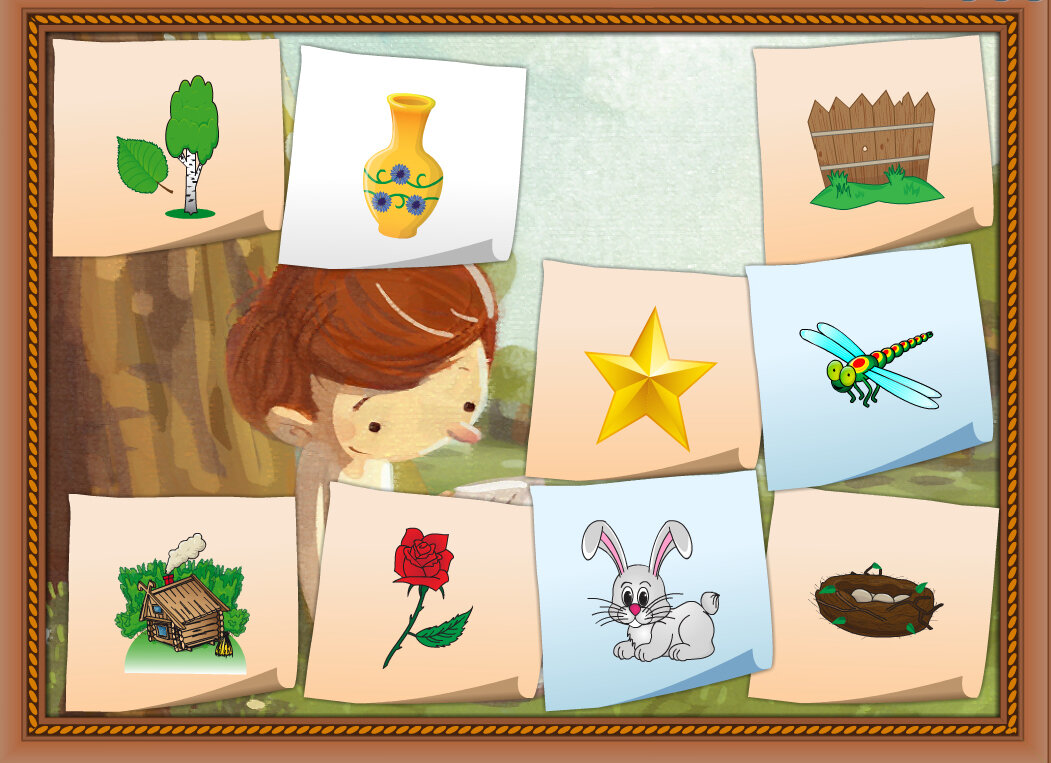 Игра «Таинственная картина». Большой выбор слов для повторения в них «трудных» звуков.