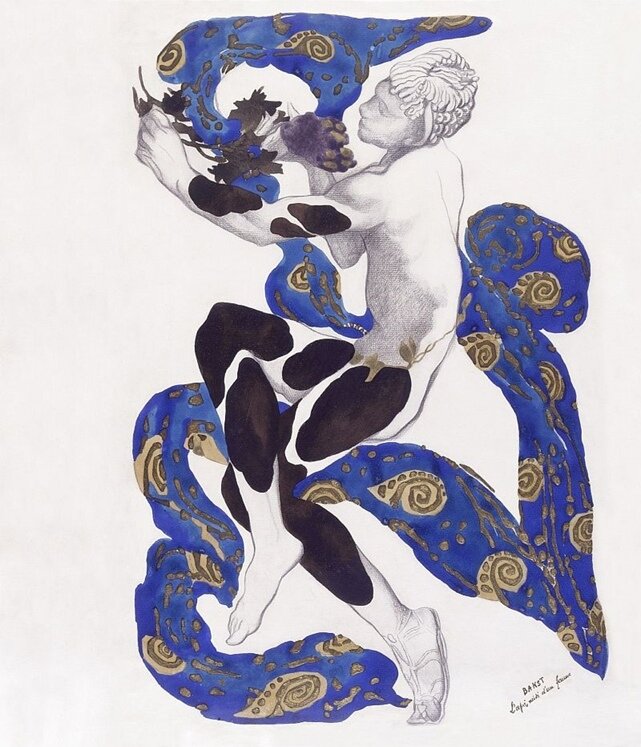 Эскиз к балету "Послеполуденный отдых Фавна", Л. Бакст, 1912 г.