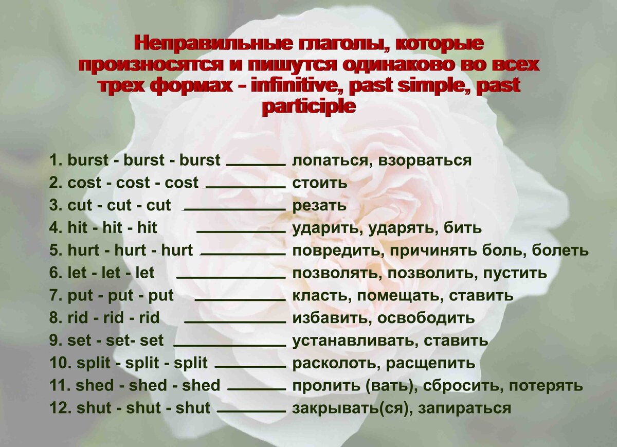 Выучить неправильные глаголы английского языка 7 класс. Выучить неправильные глаголы английского языка 7 класс