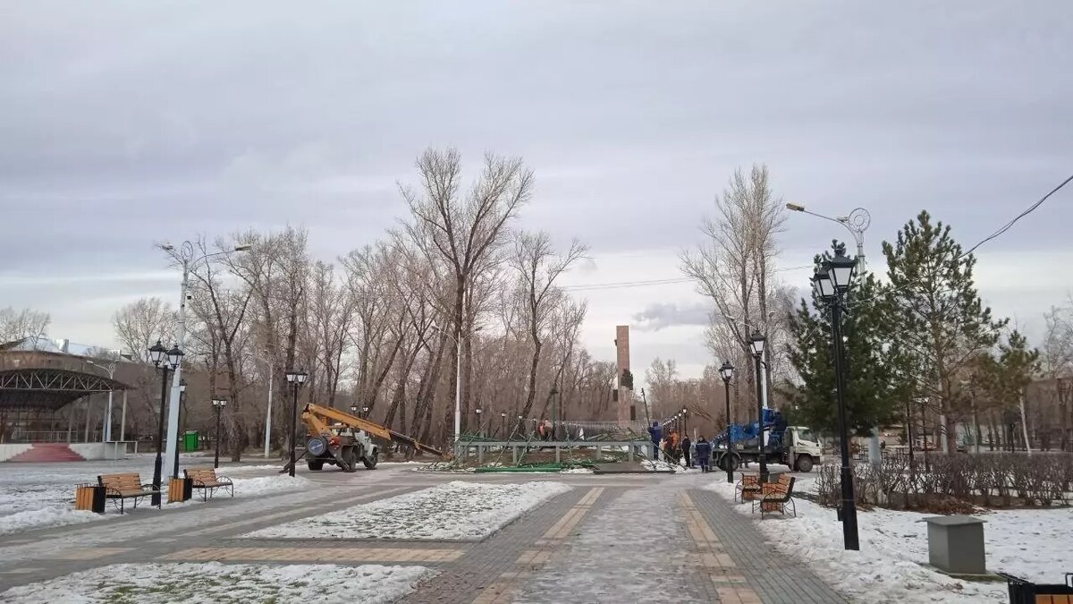 В Абакане в Черногорском парке уже собирают елку | Новая Хакасия | Дзен