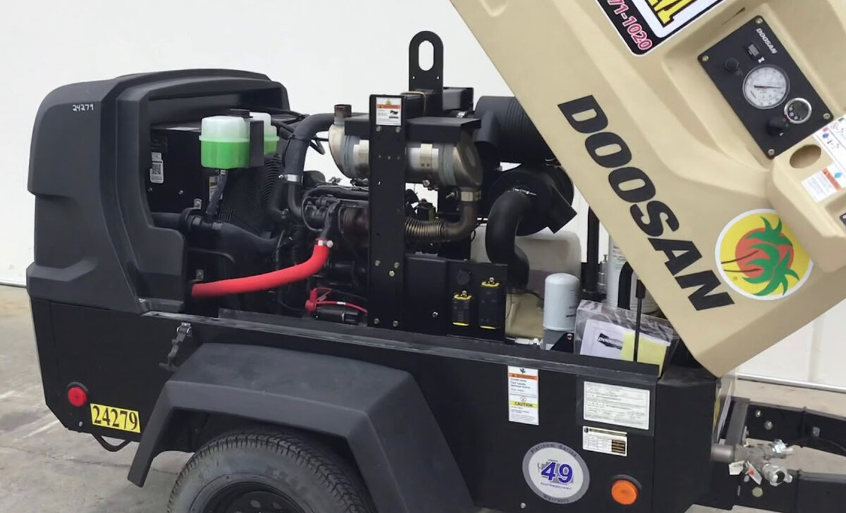 строение двигателя и основные узлы компрессора Doosan