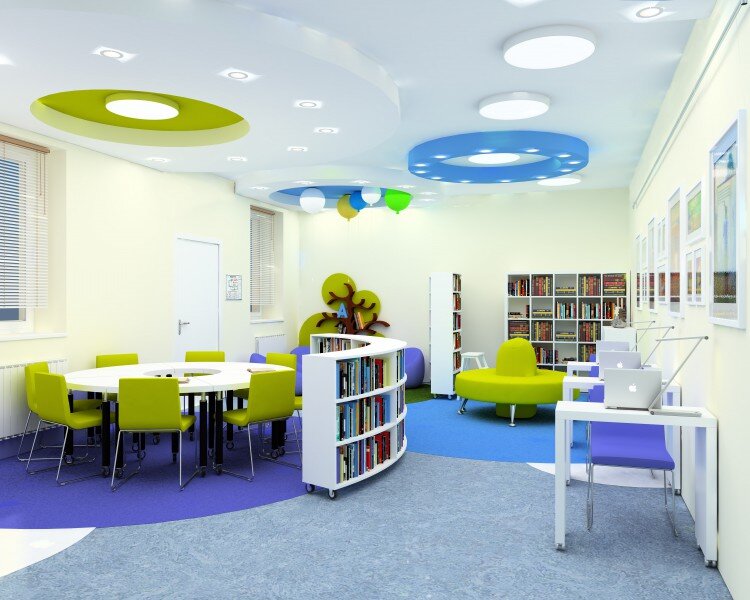 современные детские библиотеки. читальный зал для детей. читательский зал в библиотеке. читальный зал для детей. библиотека в школе.