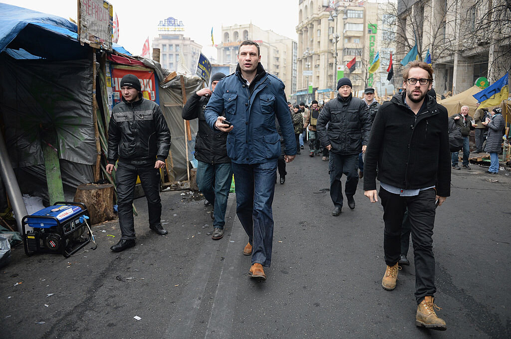 Виталий Кличко на площади Независимости 22 февраля 2014 года в Киеве, Украина. Фото © Getty Images / Jeff J Mitchell