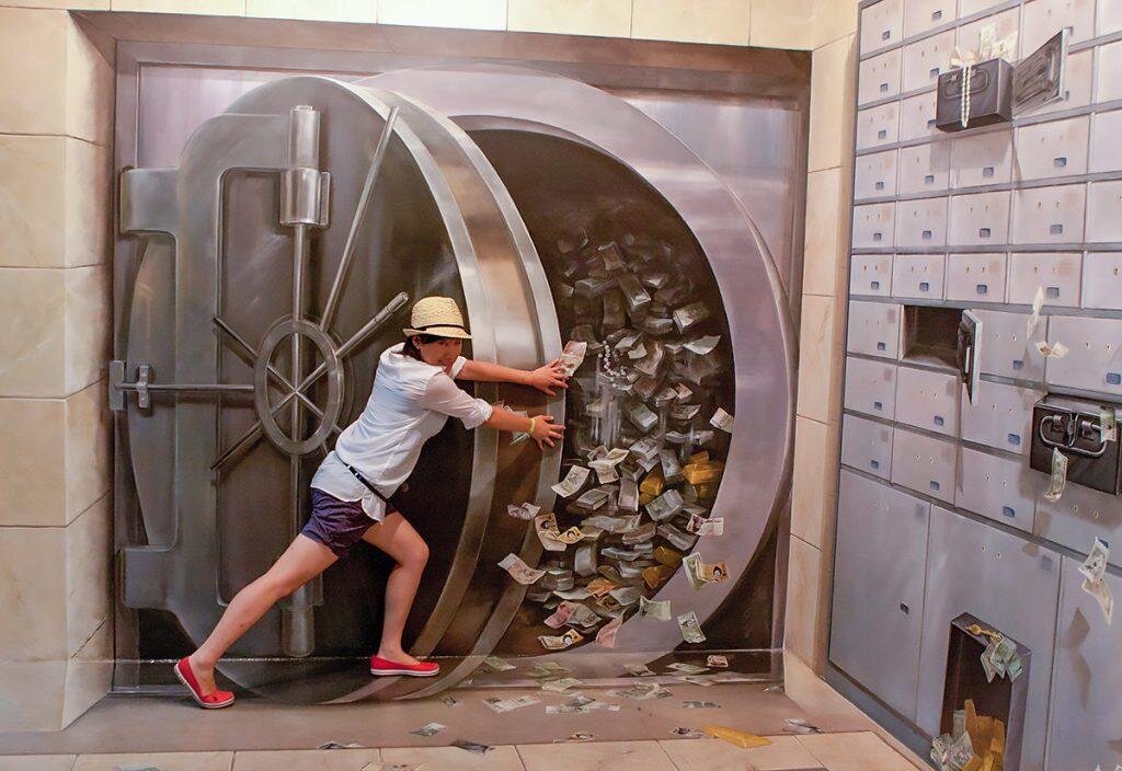 Сейф нарисован на стене. Нет, это не намек :)