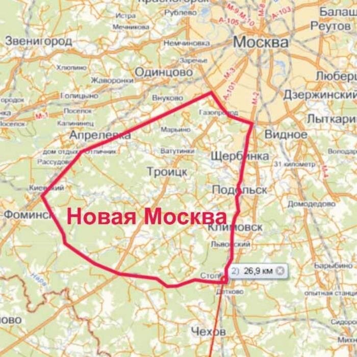 Карта москвы и московской области с границами москвы