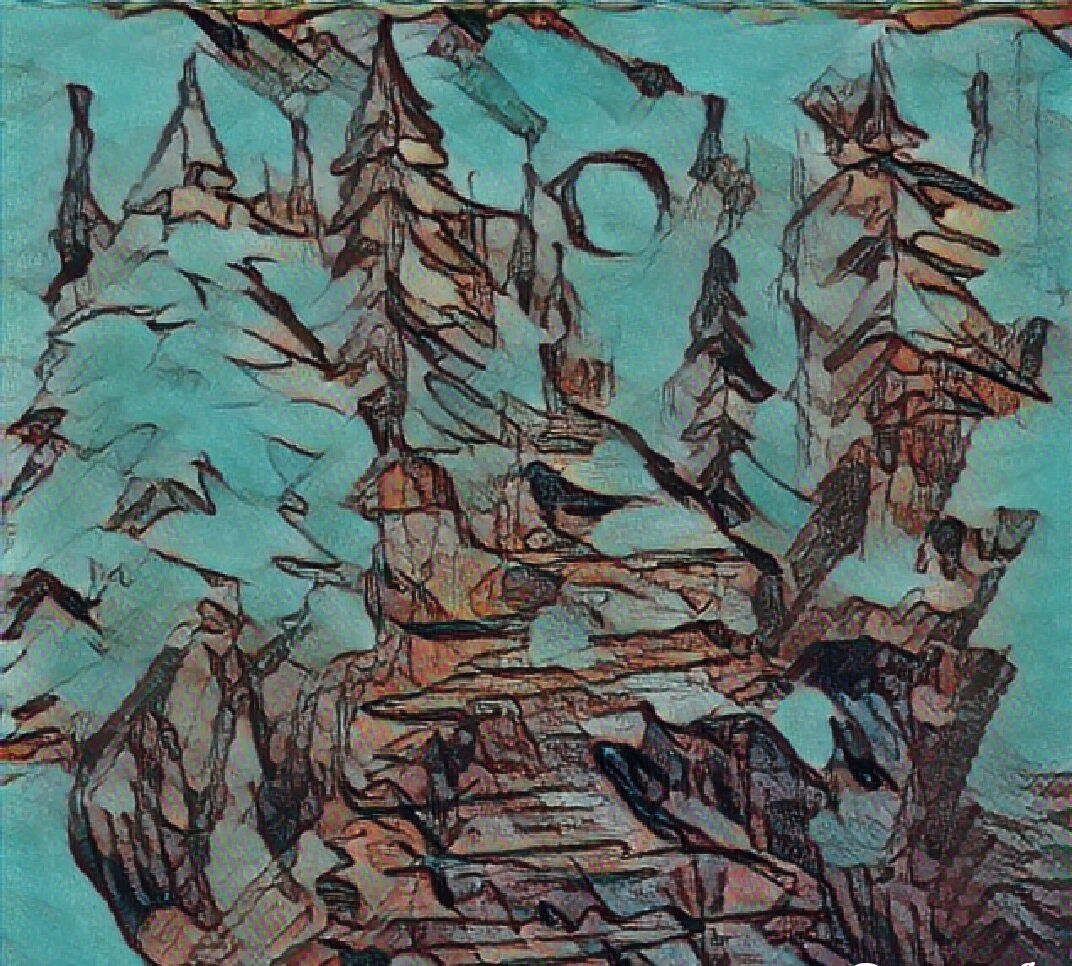 Рисунок автора канала. Лес и ручей