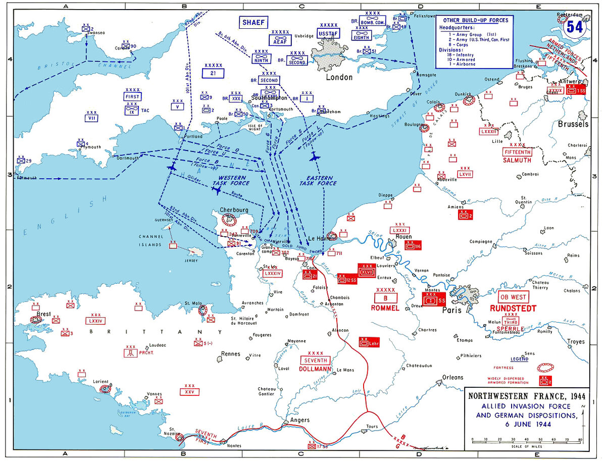 Нормандская операция 1944 карта