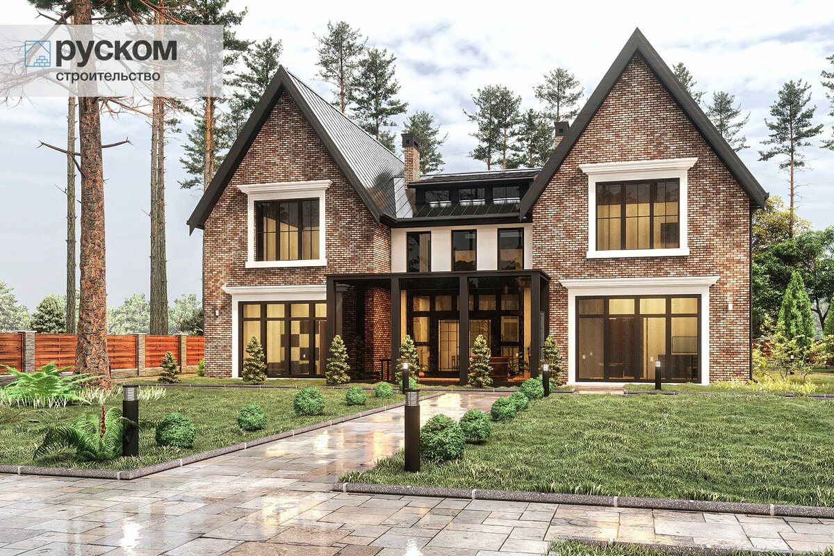 Авторский проект "Сказка". Общая площадь - 305 м². РускомСтроительство 