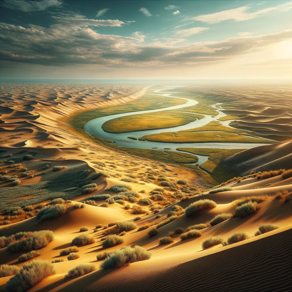 Астрахань, пески, полынь, Волга