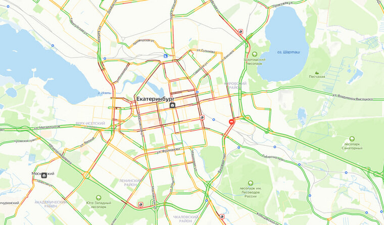    По состоянию на 19:50 пробки в городе оцениваются в семь баллов