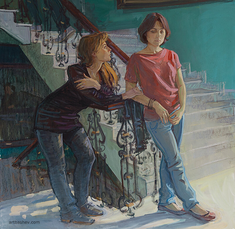 Талантливый живописец, художник - иллюстратор Евгений Башмаков живёт и работает в Москве. Он увлечён портретной живописью, книжной графикой, журнальной рекламной иллюстрацией. Закончил Российскую академию живописи, ваяния и зодчества ( мастерская портрета ). Работает по старинке маслом, гуашью, пастелью, карандашами и тушью. 
По словам художника: "Сейчас очень много прекрасных работ, сделанных в графическом редакторе на планшете, но лично мне проще высказываться с помощью традиционных инструментов художника. Получается рисунок, каждая линия которого не случайна и не может быть исправлена нажатием клавиши Undo".                                                                            Источник: https://www.liveinternet.ru/users/aleksyri/post354682038/