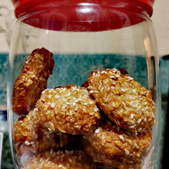 Выпечка для диабетиков: Овсяное печенье с кунжутом