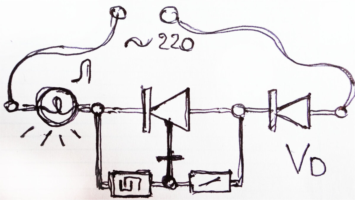Обсуждаемая и желанная схема с тиристором