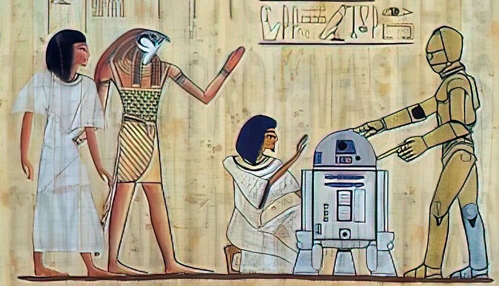 А это уже фанаты реконструировали полную картинку с роботами из «Звёздных войн» 