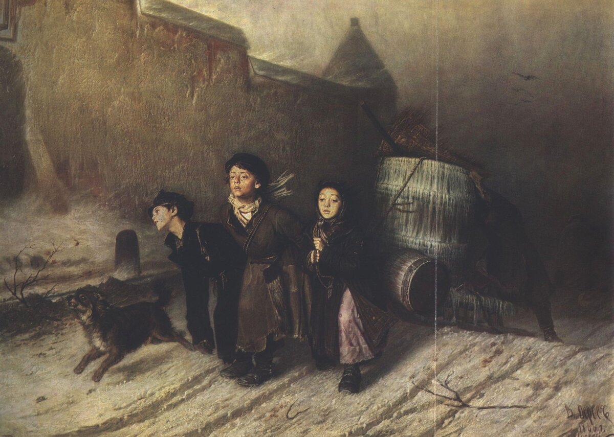 Перов "Тройка" А воду в идеале надо вот так возить - чтоб власти с ремонтом водопровода не напрягать излишне. 