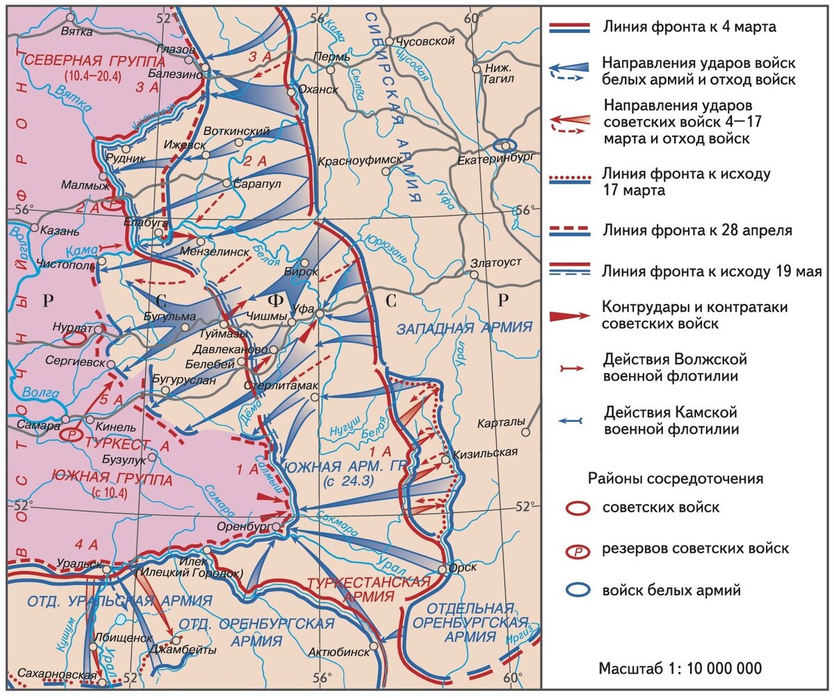 Гражданская война в россии 1917 1922 карта боевых действий