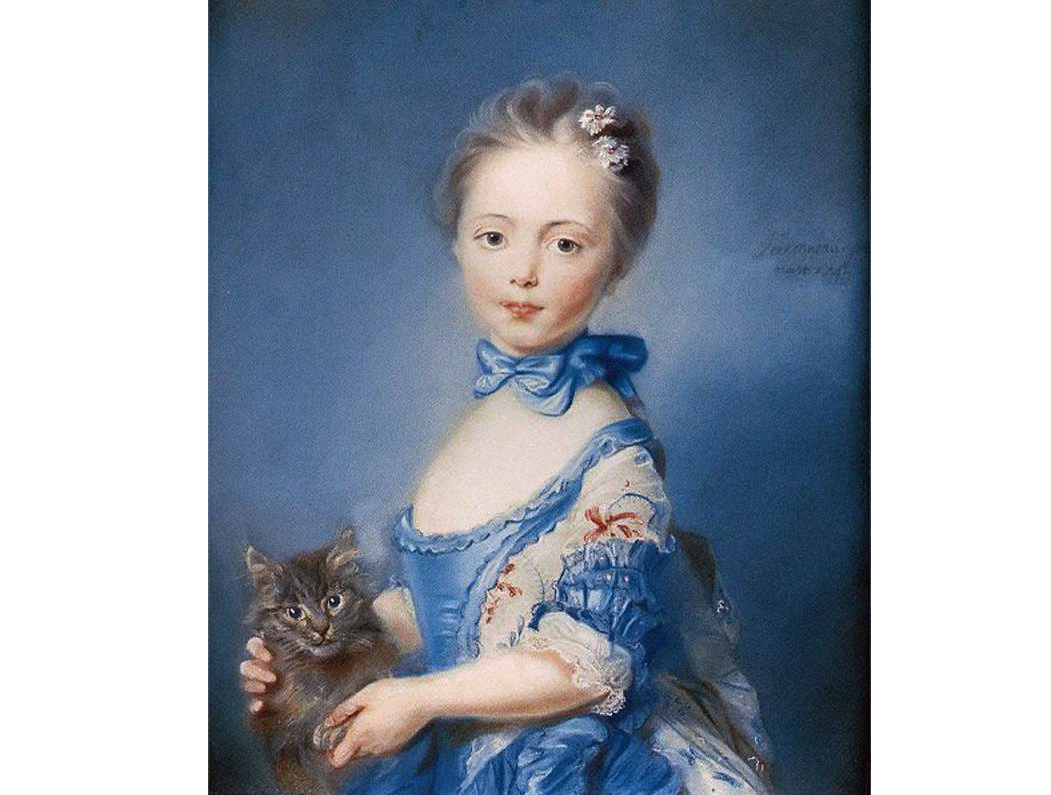"Девочка с котёнком", Жан-Батист Перроно, 1743. (с) Из коллекции Лондонской национальной галереи