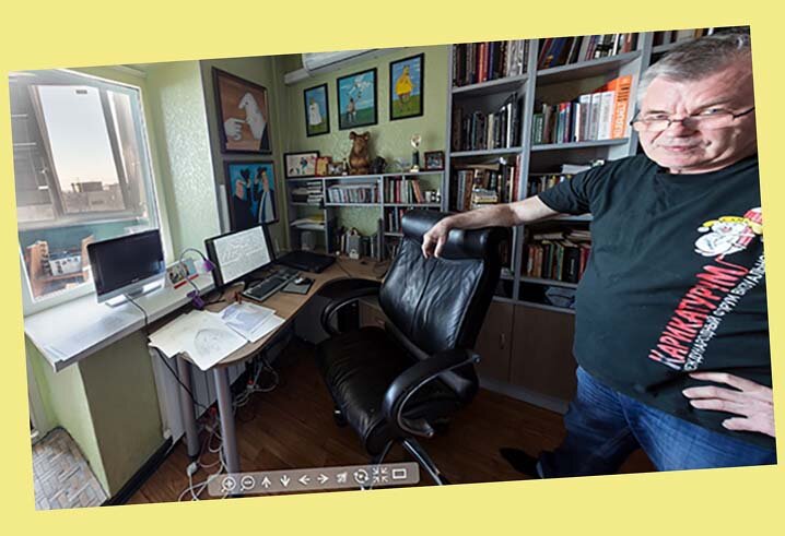 Иван Анчуков в мастерской. Фото Андрея Парфёнова.