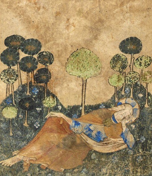 Седьмой день творения. Миниатюра из книги Бытия. Англия, XIV век. Egerton MS 1894, f. 1v / British Library  