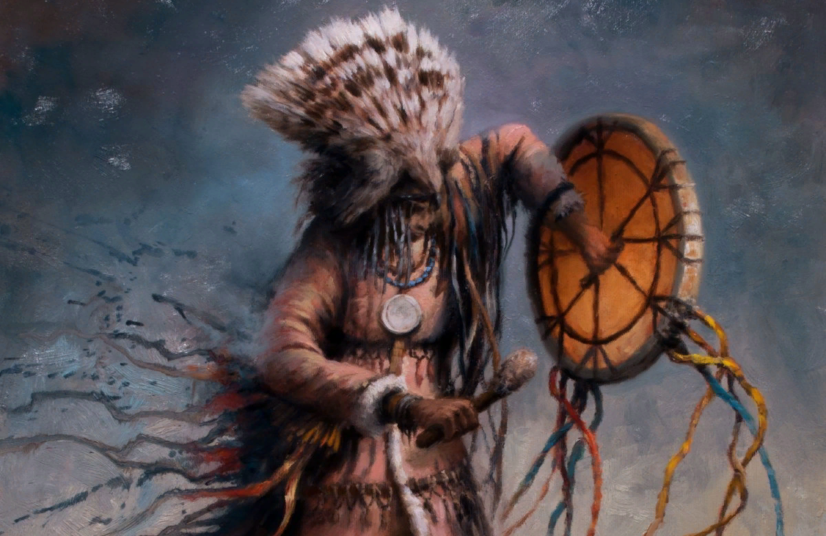 Шаман камлает. Картинка свободно взята в сети Интернет