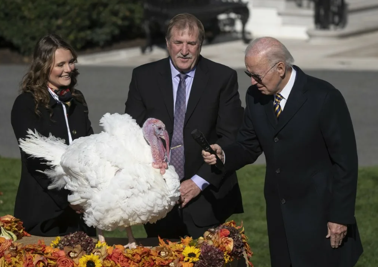 Американцы иронично среагировали на попытку Джо Байдена поговорить с индейкой.