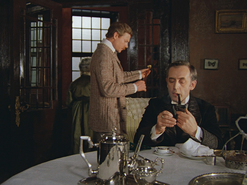 Шерлок Холмс в исполнении Ливанова. Кадр из фильма.