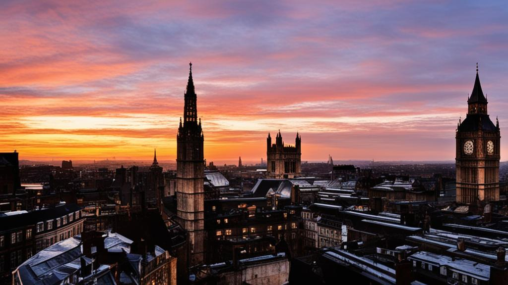 Восход солнца в старой Англии.