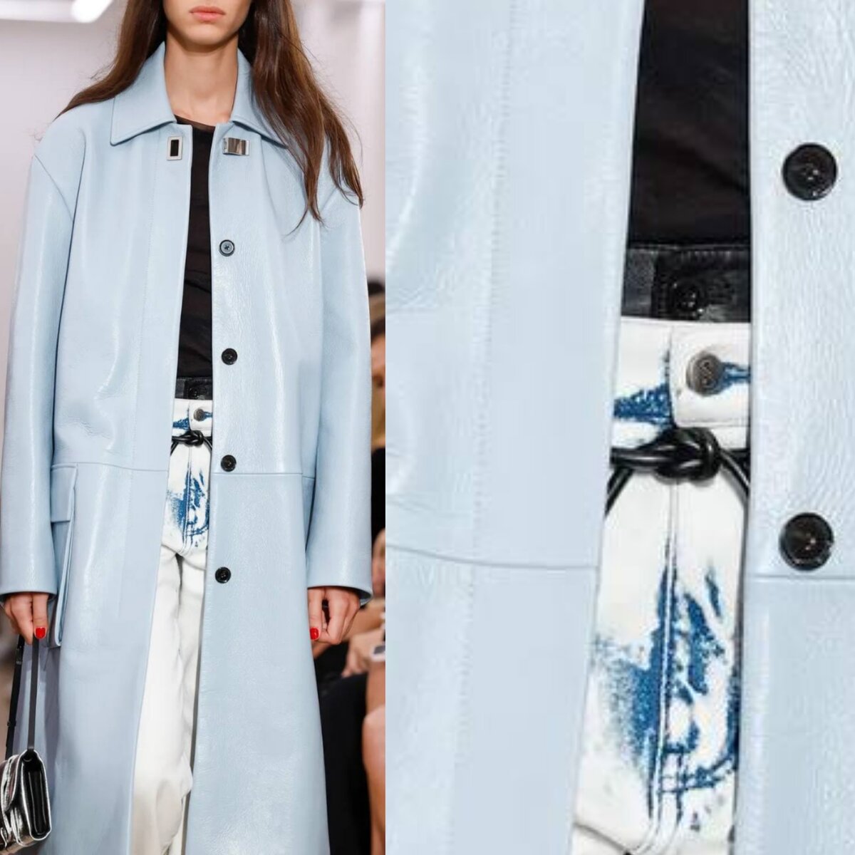 Важно, чтобы шнурок сидел под пуговицей пояса джинсов