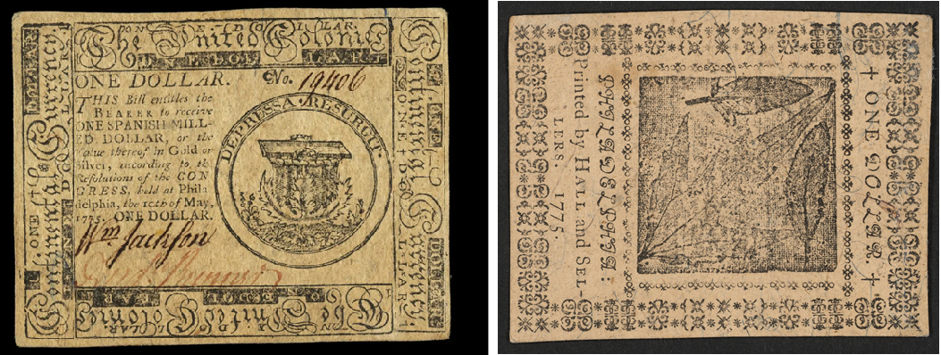 1 доллар 1775г. фото из свободного источника.