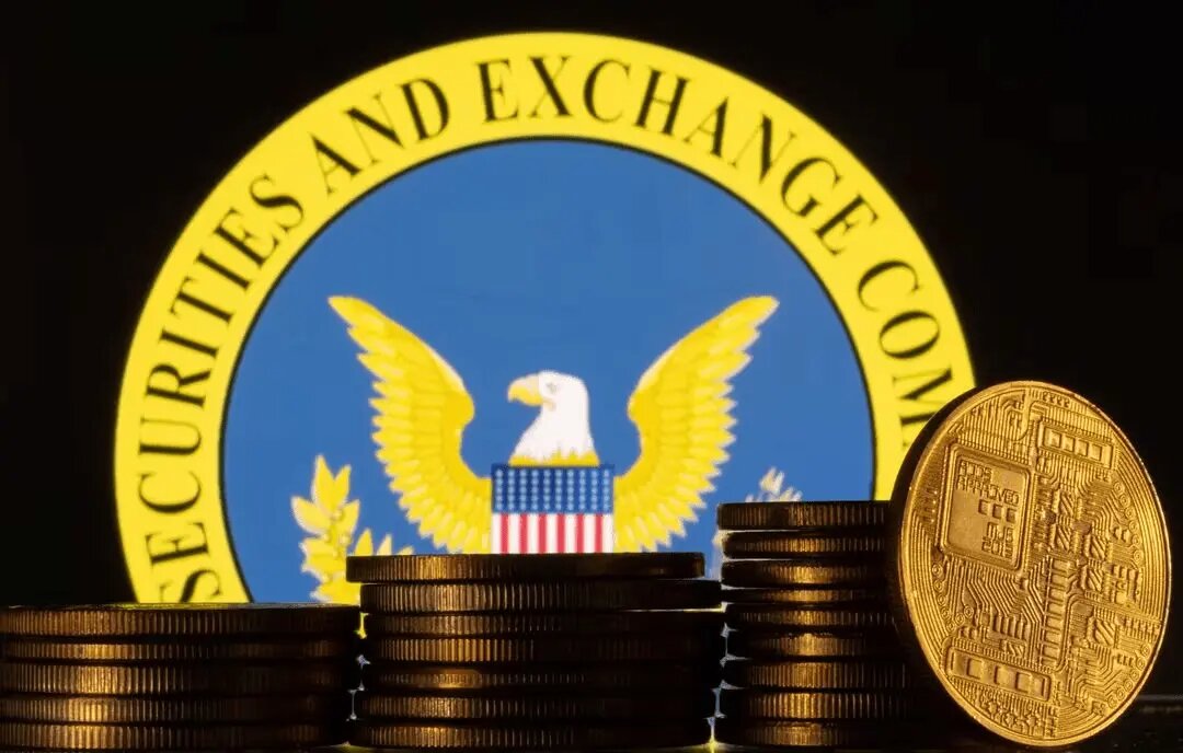 U.S. Securities and Exchange Commission logo and representations of cryptocurrency are seen in this illustration taken June 6, 2023. REUTERS/Dado Ruvic/Illustration