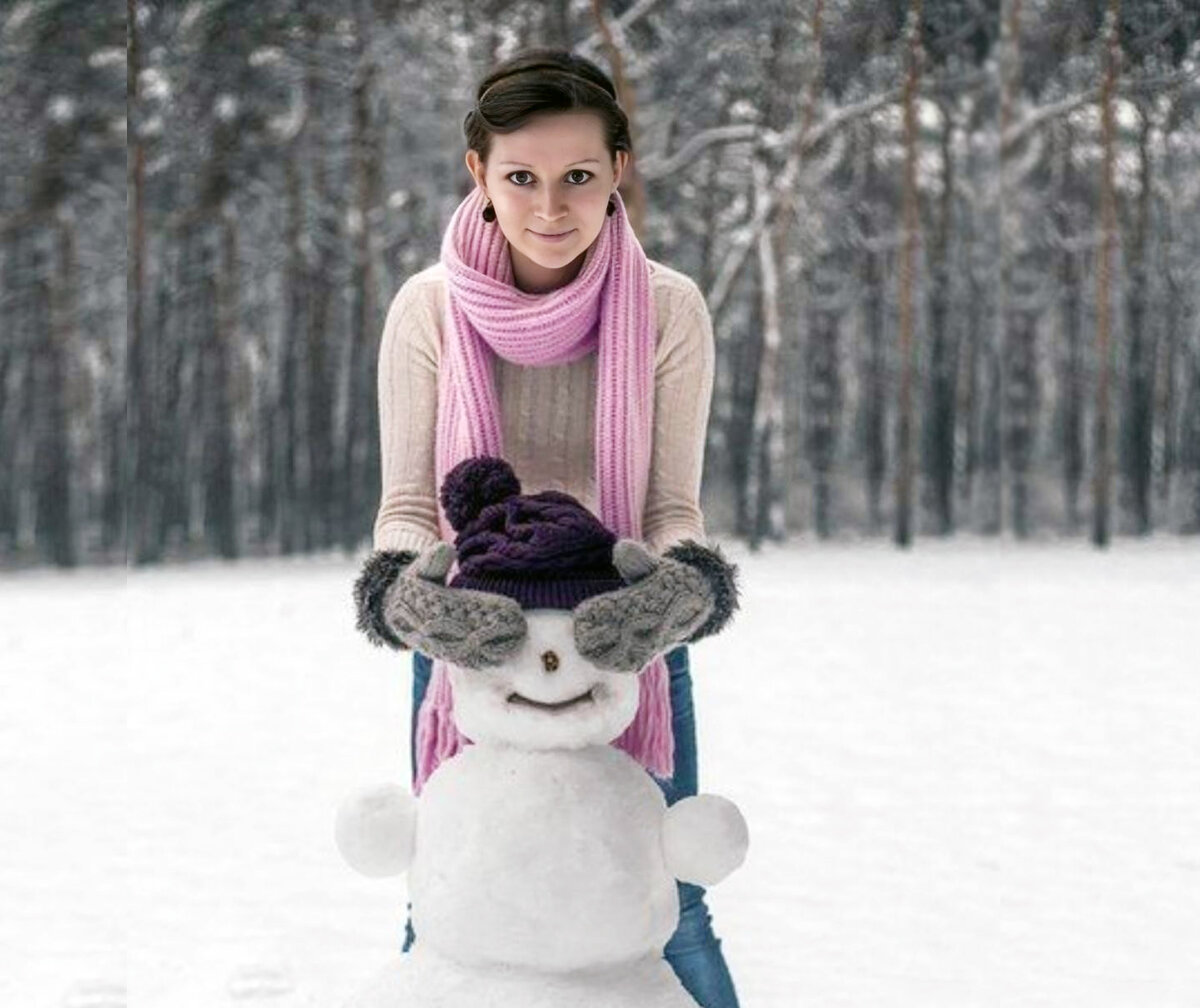 Та - дааам! Сюрприз! Смотри, Снеговик, зима пришла!!!