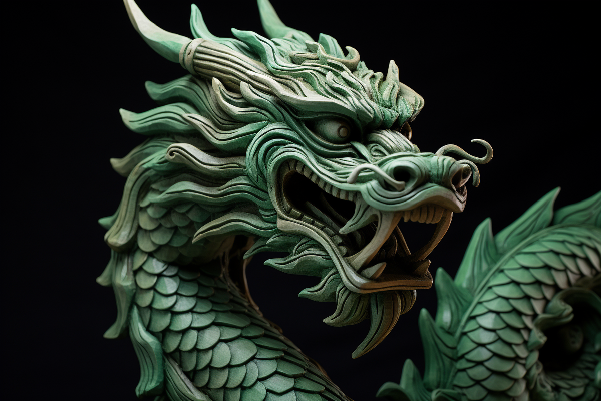 Символ Нового года 2024 Зеленый Деревянный Дракон
