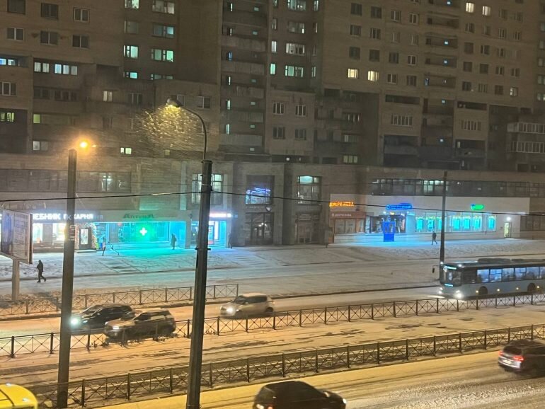    Снегопад около метро «Гражданский проспект». Фото: читательница Мойки78 Софья
