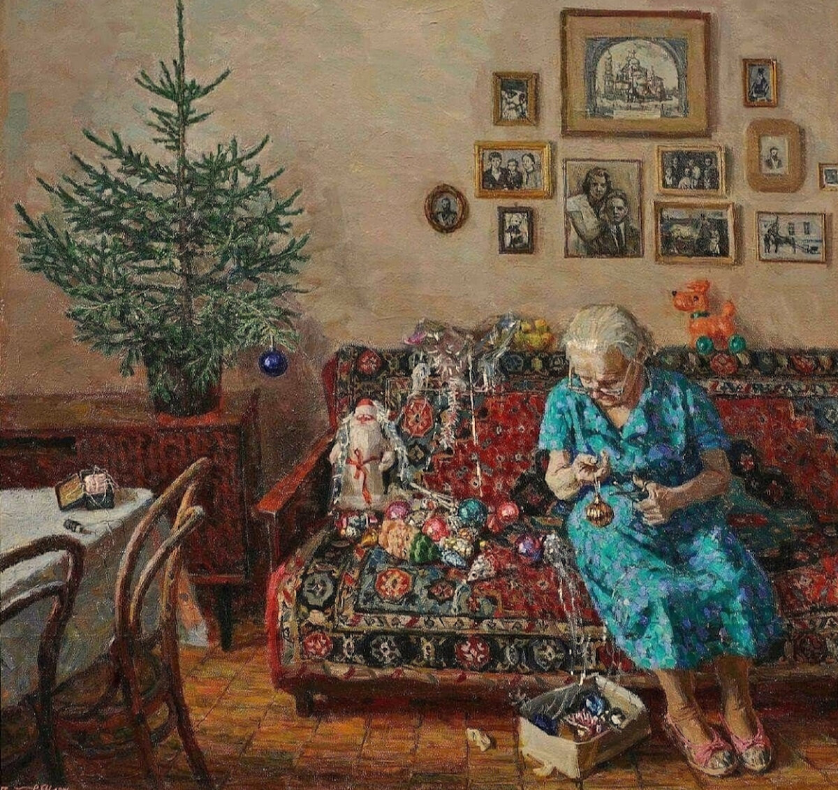Рождественская ёлка 1967 год. Художник Егор Зайцев.