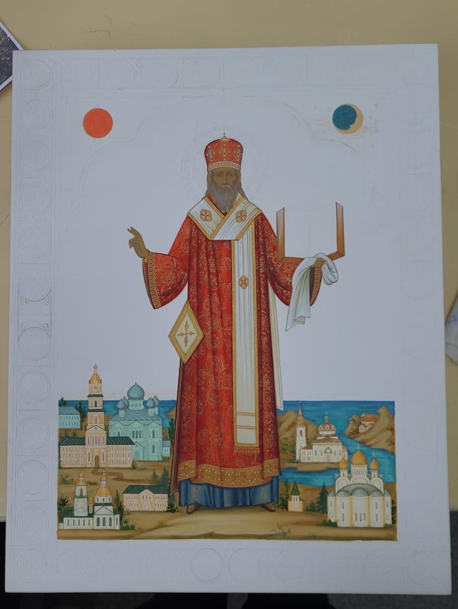 Написание иконы "Святой равноапостольный Николай Японский". Работа мастерской "Палехский Иконостас"