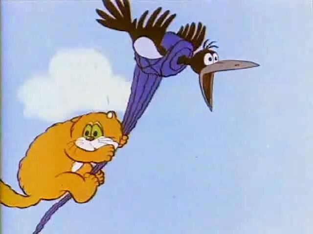 мультфильм "Хитрая ворона". Как же мне было жалко этих героев, слов нет. Но как же я люблю фразу: "Докаркался – домяукалась" 