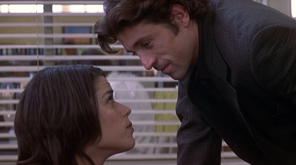     Нив Кэмпбелл и Патрик Демпси, кадр из фильма «Крик 3» (2000)