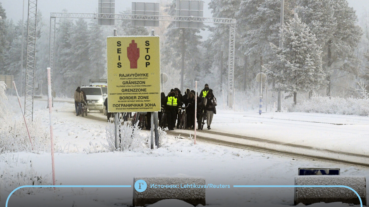 Ситуация на пограничном переходе между Финляндией и Россией в Салле, Лапландия, Финляндия, 21 ноября 2023 года