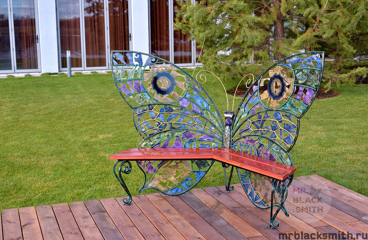 Лавочка "Бабочка" от Мастерской уникальных кованых изделий MrBlackSmith 