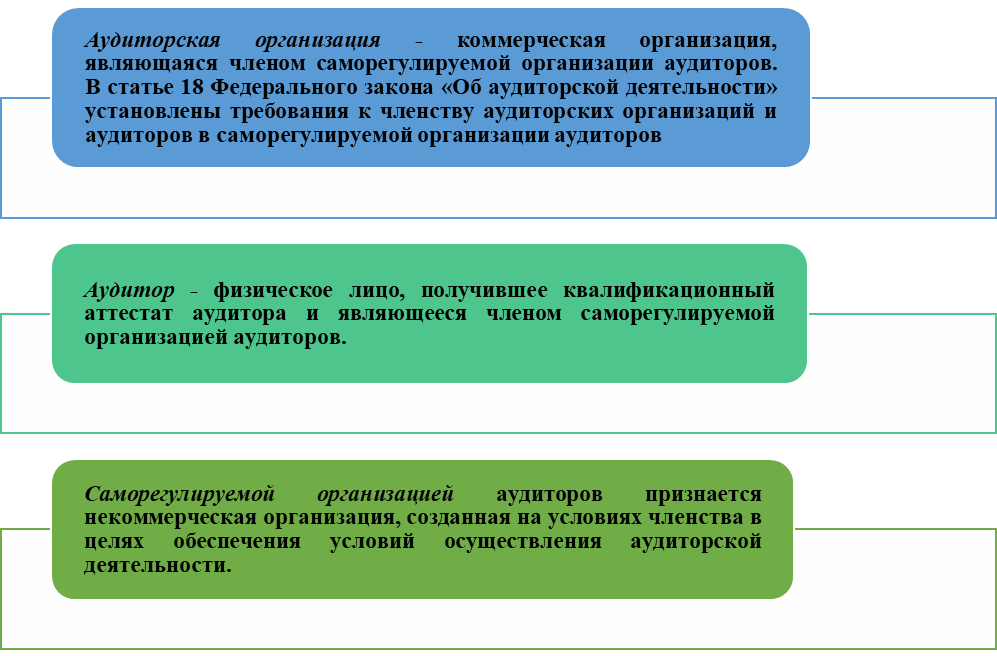 Рисунок 1 - Перечень основных субъектов, осуществляющих аудит