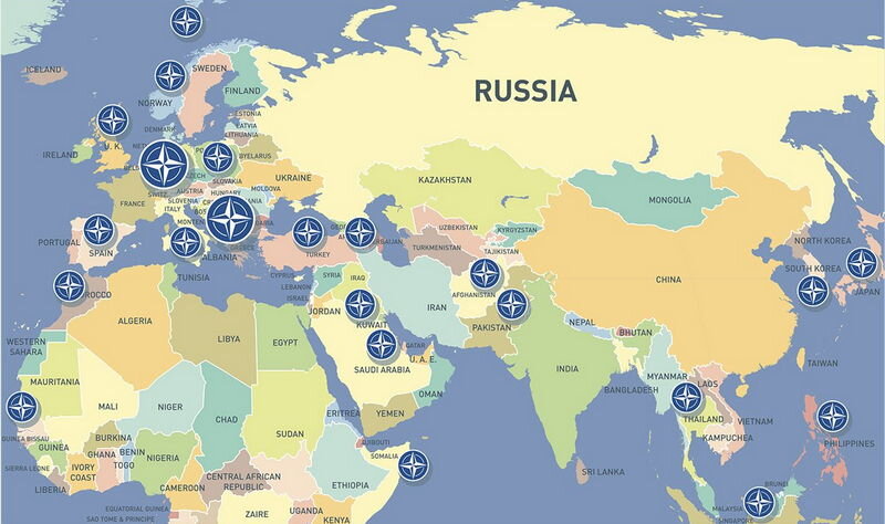 Базы Нато вокруг России.